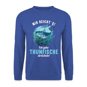 Tuna Thunfische Thunfisch - Unisex Pullover - Royalblau - Vorne - Alina (178cm) & Michal (187cm)