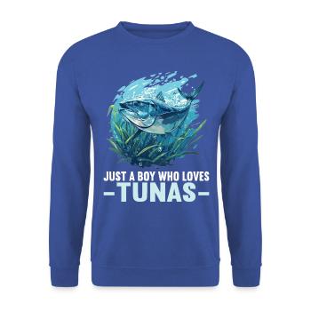 Tuna Thunfische Thunfisch - Unisex Pullover - Royalblau - Vorne - Alina (178cm) & Michal (187cm)