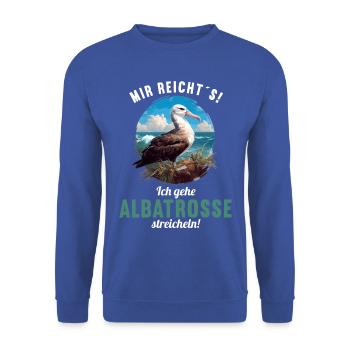Albatross Albatrosse Albatros - Unisex Pullover - Royalblau - Vorne - Alina (178cm) & Michal (187cm)