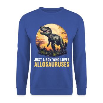 Allosaurier Allosaurus - Unisex Pullover - Royalblau - Vorne - Alina (178cm) & Michal (187cm)