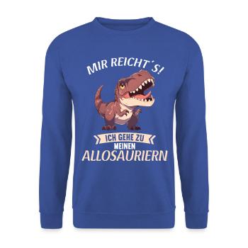 Allosaurier Allosaurus - Unisex Pullover - Royalblau - Vorne - Alina (178cm) & Michal (187cm)