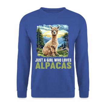 Alpaga Alpagas Alpaga - Sweat-shirt Unisexe - bleu royal - Devant - Alina (178cm) & Michal (187cm)