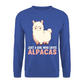 Alpaga Alpagas Alpaga - Sweat-shirt Unisexe - bleu royal - Devant - Alina (178cm) & Michal (187cm)