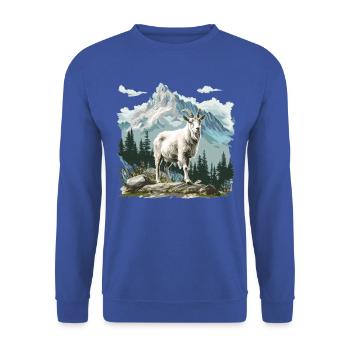 Alpine Goat Mountain Goats Mountain Goat - Unisex Sweatshirt - royal blue - Front - Alina (178cm) & Michal (187cm)