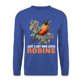 Robin Rotkehlchen - Unisex Pullover - Royalblau - Vorne - Alina (178cm) & Michal (187cm)