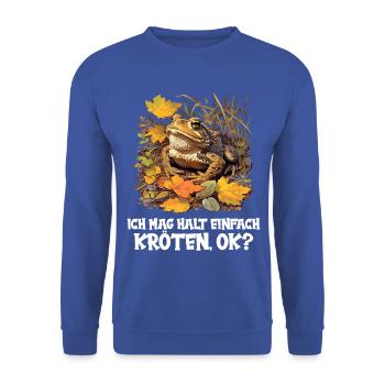 Crapaud crapaud crapaud - Sweat-shirt Unisexe - bleu royal - Devant - Alina (178cm) & Michal (187cm)