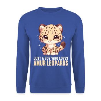Amur Leopard Amurleoparden Amurleopard - Unisex Sweatshirt - royal blue - Front - Alina (178cm) & Michal (187cm)