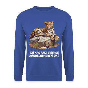 Amur Leopard Amurleoparden Amurleopard - Unisex Sweatshirt - royal blue - Front - Alina (178cm) & Michal (187cm)