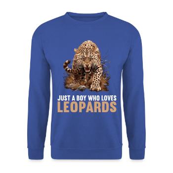 Leoparden Leopard - Unisex Pullover - Royalblau - Vorne - Alina (178cm) & Michal (187cm)