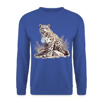 Snow Leopard Schneeleoparden Schneeleopard - Unisex Sweatshirt - royal blue - Front - Alina (178cm) & Michal (187cm)