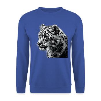 Snow Leopard Schneeleoparden Schneeleopard - Unisex Sweatshirt - royal blue - Front - Alina (178cm) & Michal (187cm)
