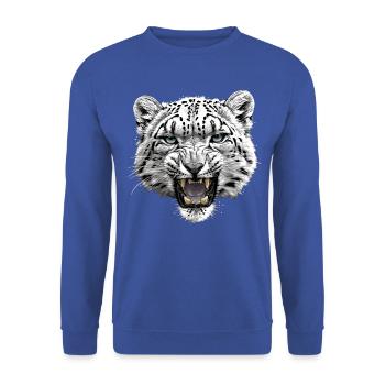 Snow Leopard Schneeleoparden Schneeleopard - Unisex Sweatshirt - royal blue - Front - Alina (178cm) & Michal (187cm)