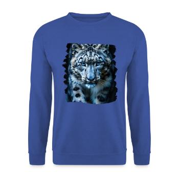 Snow Leopard Schneeleoparden Schneeleopard - Unisex Sweatshirt - royal blue - Front - Alina (178cm) & Michal (187cm)