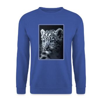Snow Leopard Schneeleoparden Schneeleopard - Unisex Sweatshirt - royal blue - Front - Alina (178cm) & Michal (187cm)