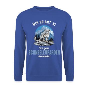 Snow Leopard Schneeleoparden Schneeleopard - Unisex Sweatshirt - royal blue - Front - Alina (178cm) & Michal (187cm)