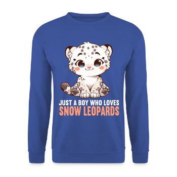 Snow Leopard Schneeleoparden Schneeleopard - Unisex Sweatshirt - royal blue - Front - Alina (178cm) & Michal (187cm)