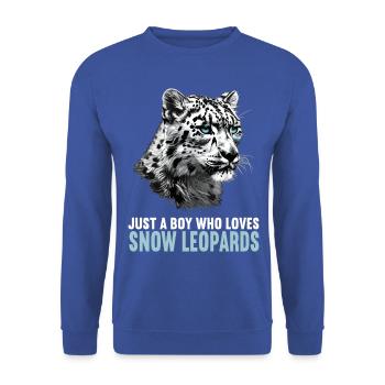 Snow Leopard Schneeleoparden Schneeleopard - Unisex Sweatshirt - royal blue - Front - Alina (178cm) & Michal (187cm)