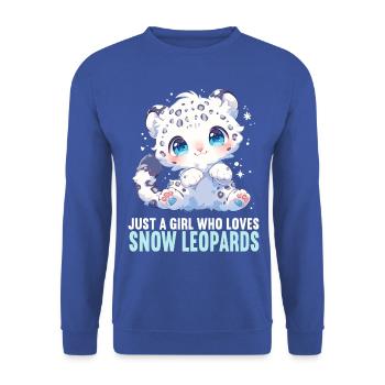 Snow Leopard Schneeleoparden Schneeleopard - Unisex Sweatshirt - royal blue - Front - Alina (178cm) & Michal (187cm)