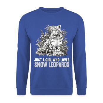 Snow Leopard Schneeleoparden Schneeleopard - Unisex Sweatshirt - royal blue - Front - Alina (178cm) & Michal (187cm)