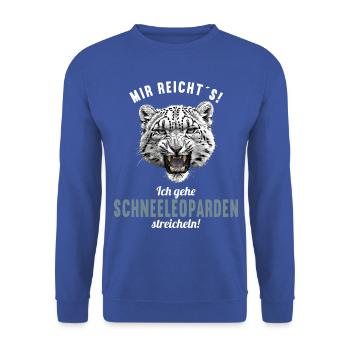 Snow Leopard Schneeleoparden Schneeleopard - Unisex Sweatshirt - royal blue - Front - Alina (178cm) & Michal (187cm)