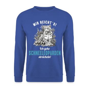 Snow Leopard Schneeleoparden Schneeleopard - Unisex Sweatshirt - royal blue - Front - Alina (178cm) & Michal (187cm)