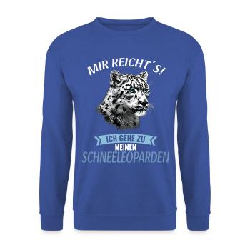 Snow Leopard Schneeleoparden Schneeleopard - Unisex Sweatshirt - royal blue - Front - Alina (178cm) & Michal (187cm)