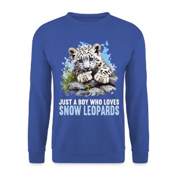 Snow Leopard Schneeleoparden Schneeleopard - Unisex Sweatshirt - royal blue - Front - Alina (178cm) & Michal (187cm)
