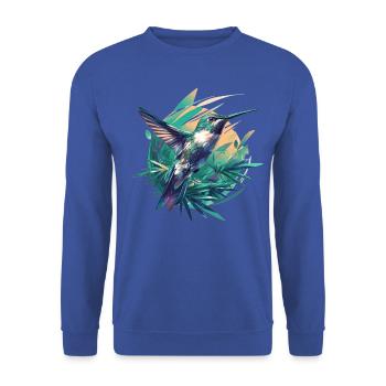 Hummingbird Kolibris Kolibri - Unisex Pullover - Royalblau - Vorne - Alina (178cm) & Michal (187cm)