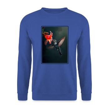 Hummingbird Kolibris Kolibri - Unisex Pullover - Royalblau - Vorne - Alina (178cm) & Michal (187cm)