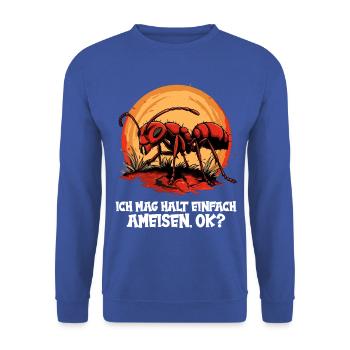 Ant ants ant - Unisex Sweatshirt - royal blue - Front - Alina (178cm) & Michal (187cm)