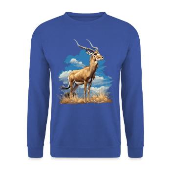 Antilope antilope antilope ouverte - Sweat-shirt Unisexe - bleu royal - Devant - Alina (178cm) & Michal (187cm)