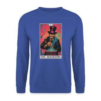 Tarotkarte The Magician Der Magier - Unisex Pullover - Royalblau - Vorne - Alina (178cm) & Michal (187cm)