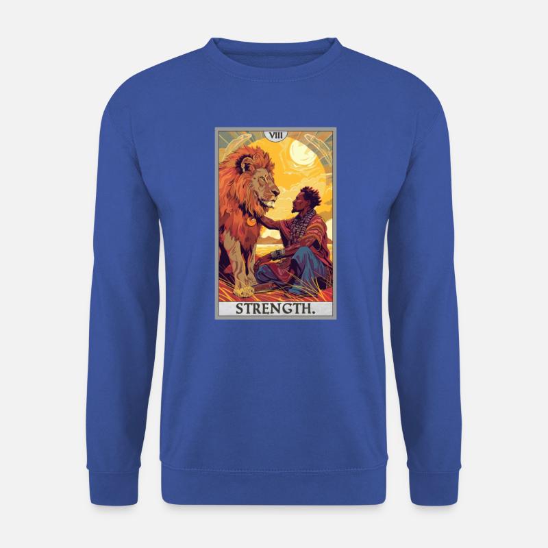 Tarotkarten Tarotkarte Strength Kraft - Unisex Pullover - Royalblau