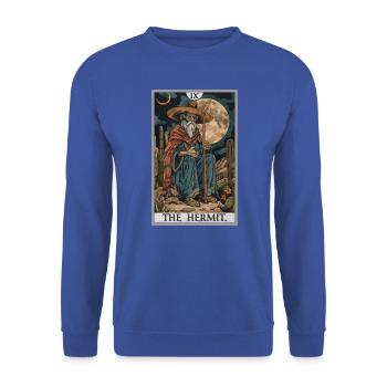 Cartes de tarot Carte de tarot L’Ermite L’Ermite - Sweat-shirt Unisexe - bleu royal - Devant - Alina (178cm) & Michal (187cm)