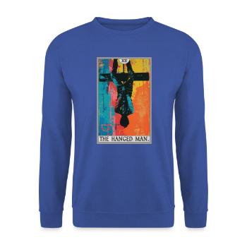 Carte de tarot Carte de tarot Le pendu - Sweat-shirt Unisexe - bleu royal - Devant - Alina (178cm) & Michal (187cm)