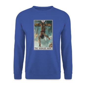Carte de tarot Carte de tarot Le pendu - Sweat-shirt Unisexe - bleu royal - Devant - Alina (178cm) & Michal (187cm)