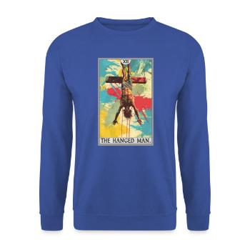Carte de tarot Carte de tarot Le pendu - Sweat-shirt Unisexe - bleu royal - Devant - Alina (178cm) & Michal (187cm)