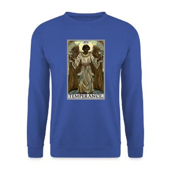 Carte de tarot Carte de tarot Tempérance Tempérance - Sweat-shirt Unisexe - bleu royal - Devant - Alina (178cm) & Michal (187cm)