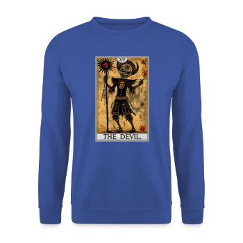 Tarot Cards Tarot Card The Devil The Devil - Unisex Sweatshirt - royal blue - Front - Alina (178cm) & Michal (187cm)