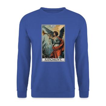 Tarot Cards Tarot Card 20 Judgment Court - Unisex Sweatshirt - royal blue - Front - Alina (178cm) & Michal (187cm)