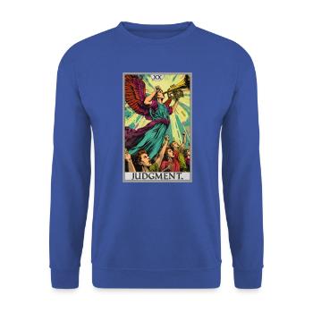 Tarot Cards Tarot Card 20 Judgment Court - Unisex Sweatshirt - royal blue - Front - Alina (178cm) & Michal (187cm)
