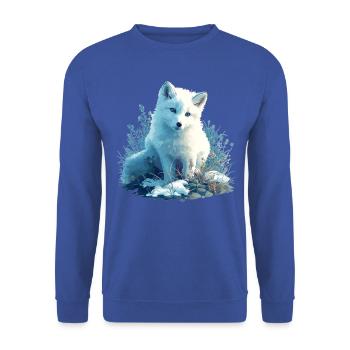 Arctic Fox Polarfüchse Polarfuchs - Unisex Sweatshirt - royal blue - Front - Alina (178cm) & Michal (187cm)
