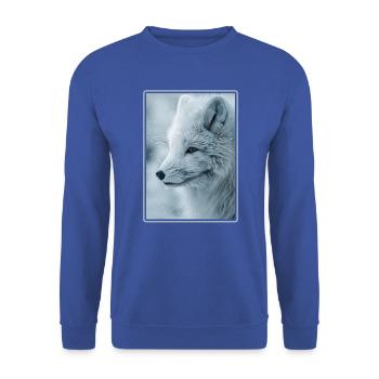 Arctic Fox Polarfüchse Polarfuchs - Unisex Sweatshirt - royal blue - Front - Alina (178cm) & Michal (187cm)