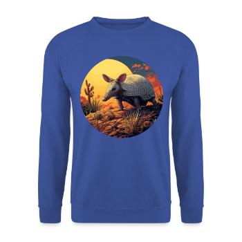 Armadillo Gürteltiere Gürteltier - Unisex Pullover - Royalblau - Vorne - Alina (178cm) & Michal (187cm)