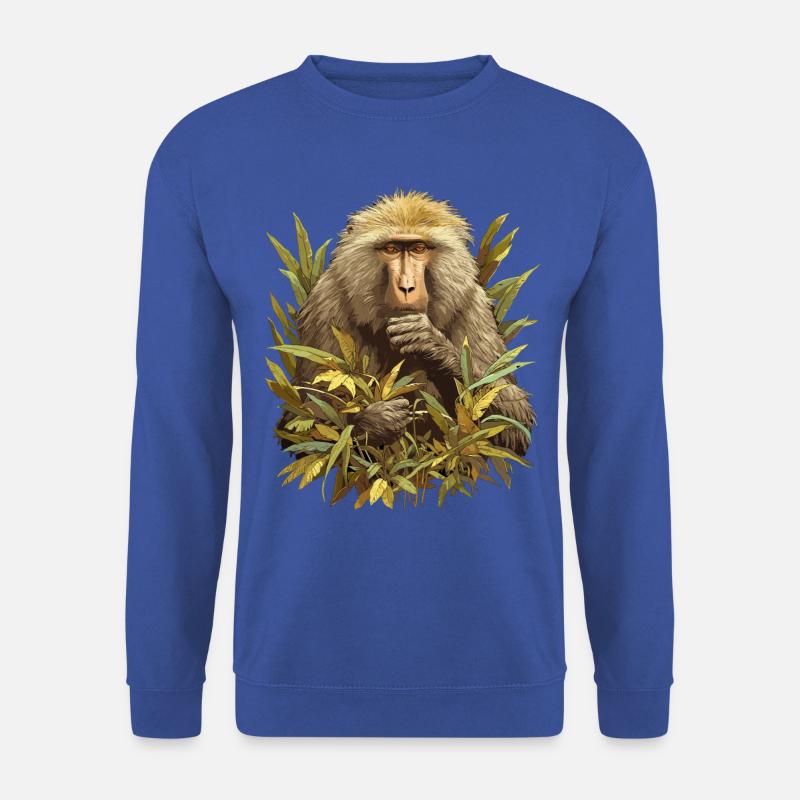 Baboon Paviane Pavian - Unisex Pullover - Royalblau