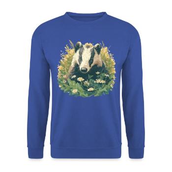 Badger Dachse Dachs - Unisex Pullover - Royalblau - Vorne - Alina (178cm) & Michal (187cm)