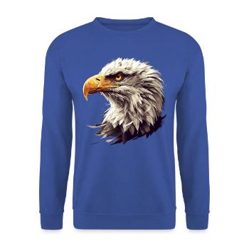 Bald Eagle Weißkopfseeadler - Unisex Sweatshirt - royal blue - Front - Alina (178cm) & Michal (187cm)