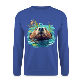Beaver Biber - Unisex Pullover - Royalblau - Vorne - Alina (178cm) & Michal (187cm)
