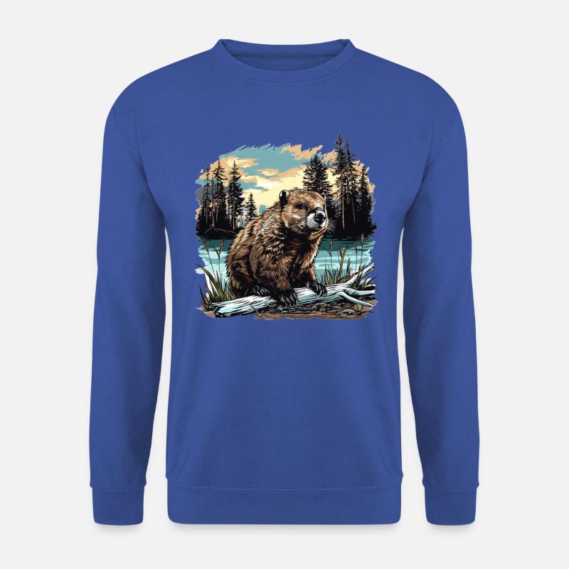 Beaver Biber - Unisex Pullover - Royalblau