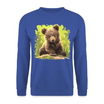 Bear Bären Bär - Unisex Pullover - Royalblau - Vorne - Alina (178cm) & Michal (187cm)